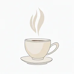 Free book club clipart of coffee in beige tones